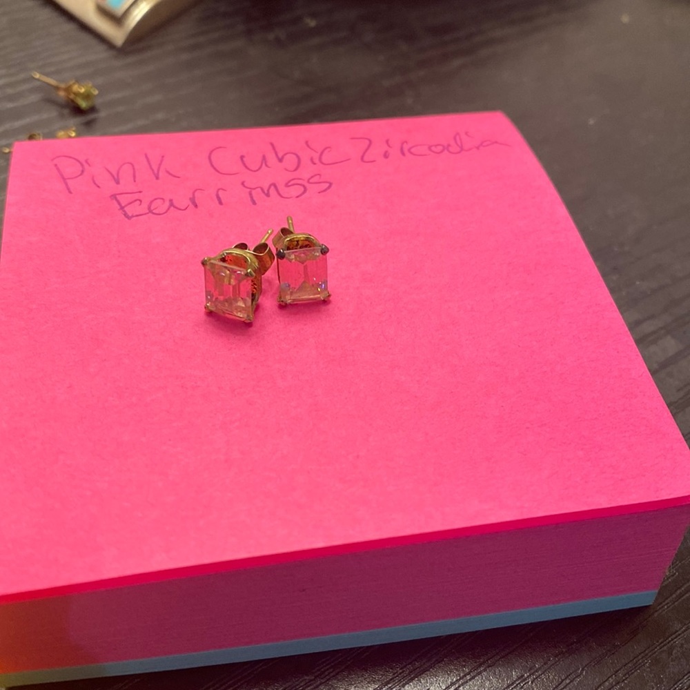 Pink Cubic Zircodia Earrings